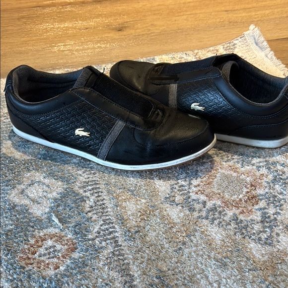 Lacoste Shoes - Lacoste Black and White Slip-On Sneakers
